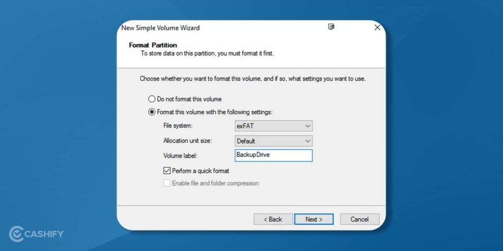Give new name to the volume