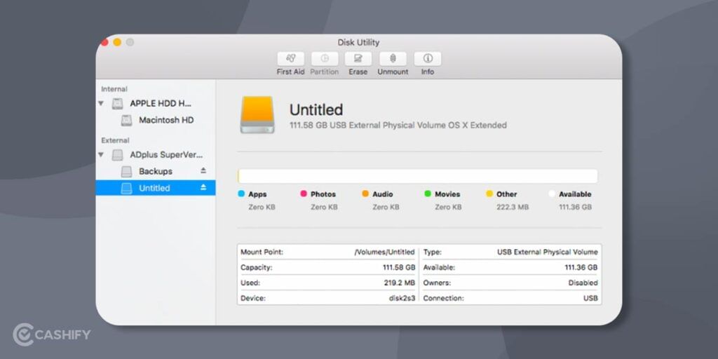 Choose the new untitled partition
