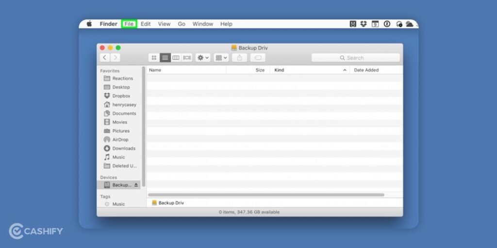 Connect external drive to Mac