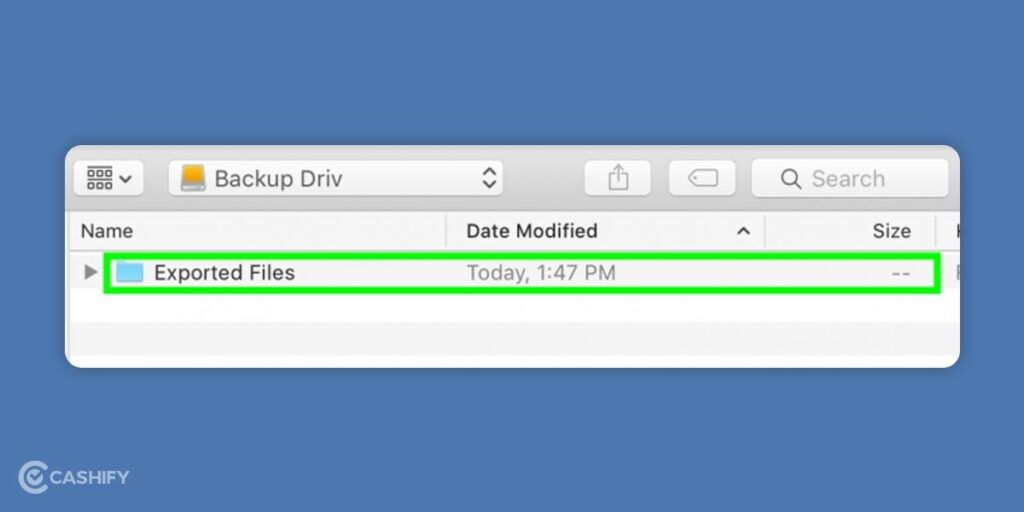 Exported files directory
