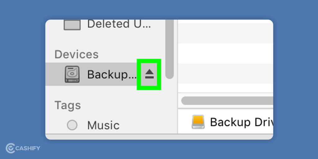 Click on Eject
