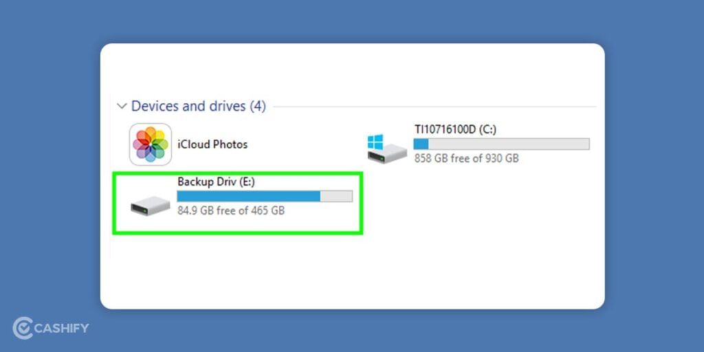 Double click external drive