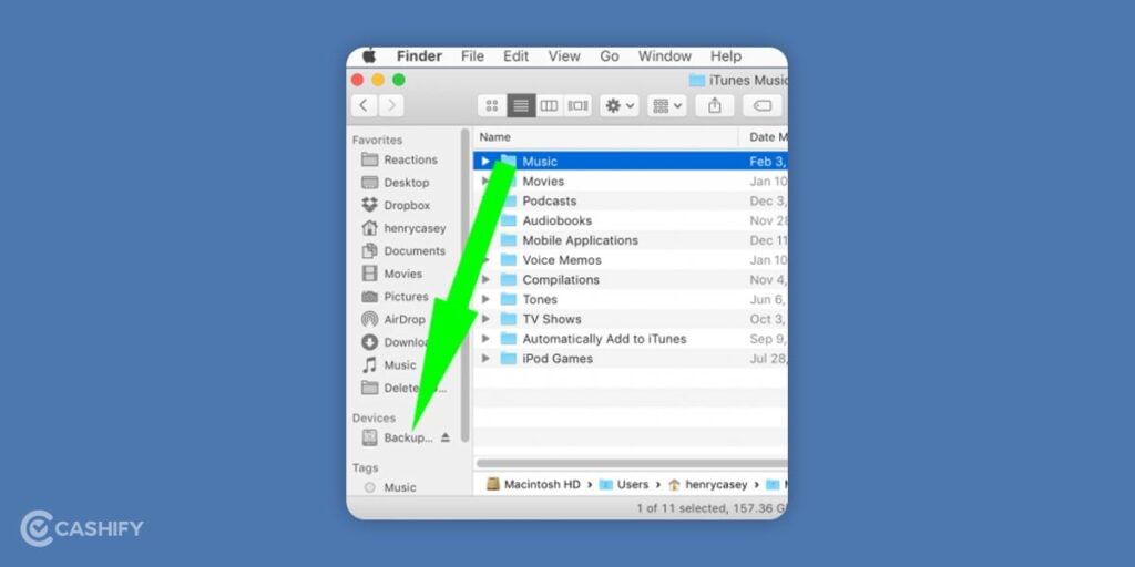 Click and Drag Music Folder