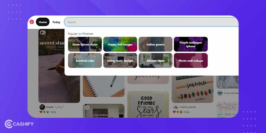 Pinterest Search Bar