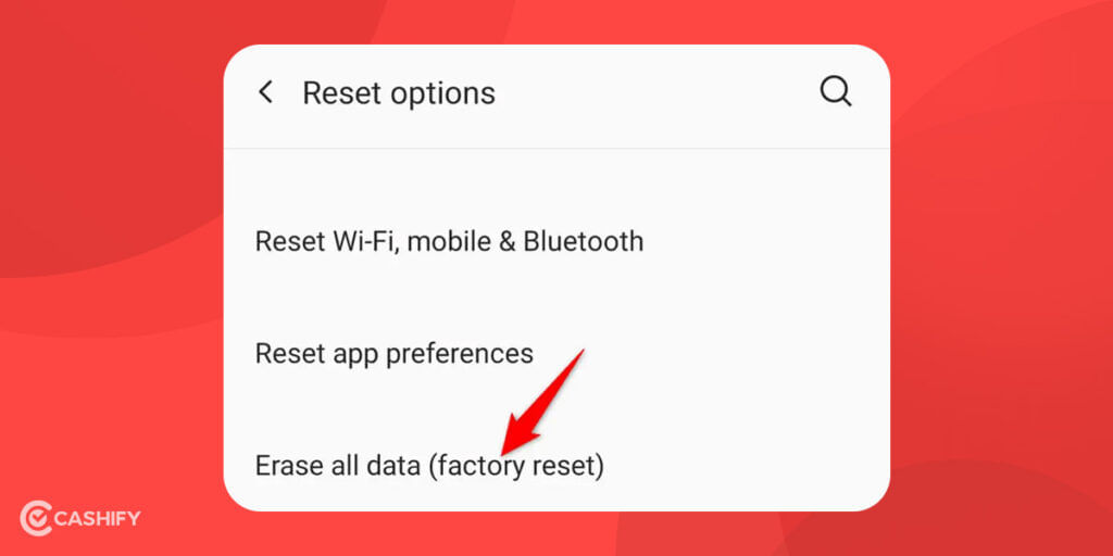 erase all data on android to fix google keeps stopping error
