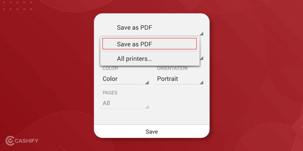 how to save a file as pdf on android mobile