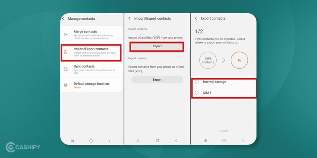 transfer contacts form Android to Android
