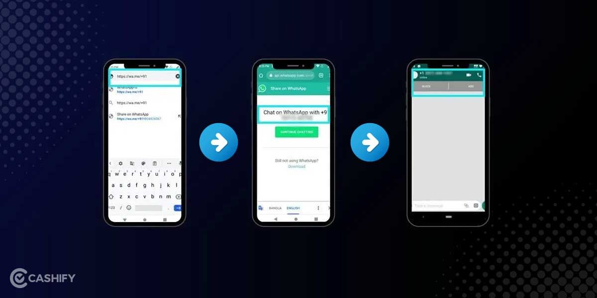 steps to send whatsapp message without saving phone number
