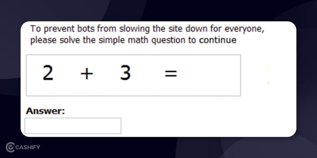 Word or Math Problems captcha