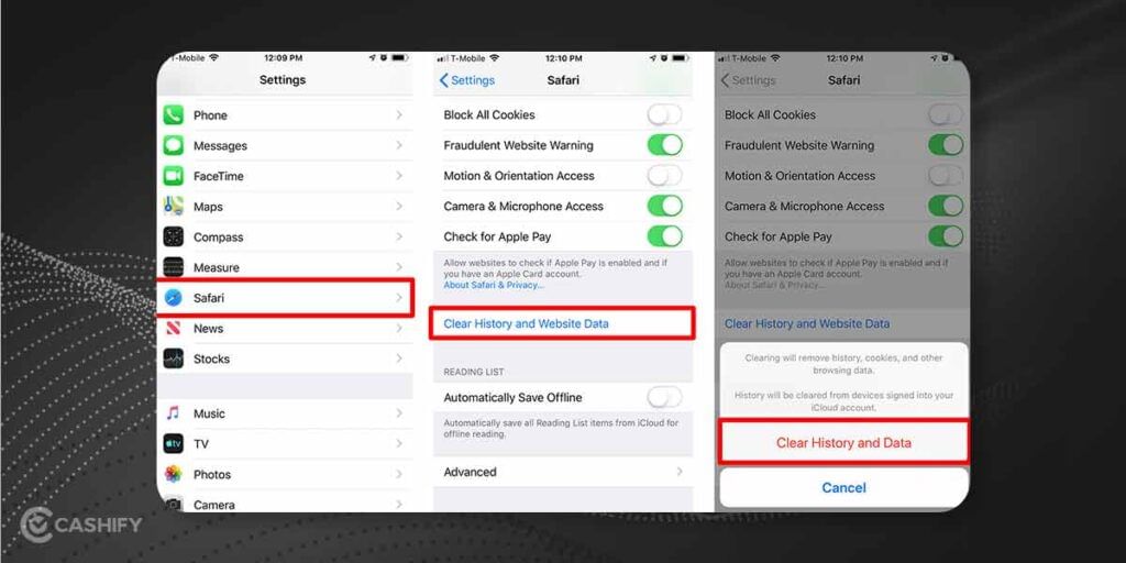 how to clear cache on iPhone