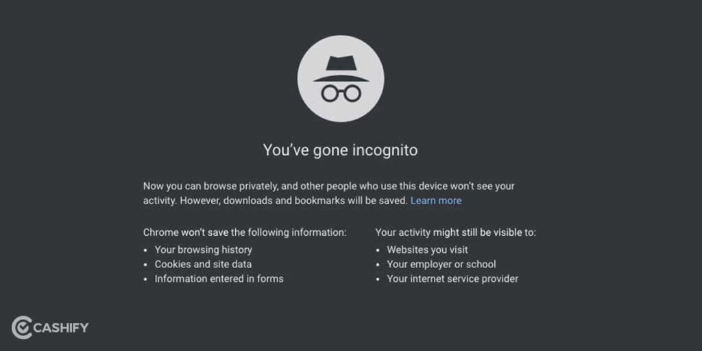 What incognito mode does?