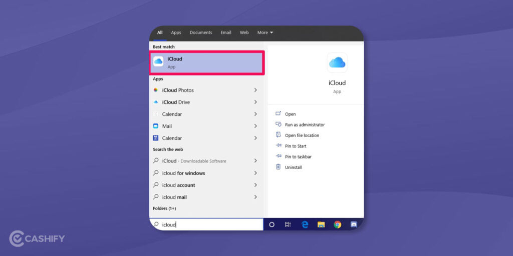 iCloud on Windows computer