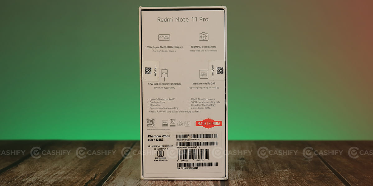 Xiaomi Redmi Note 11 Pro Box Contents