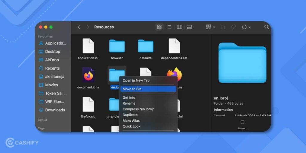 move useless apps to bin on mac
