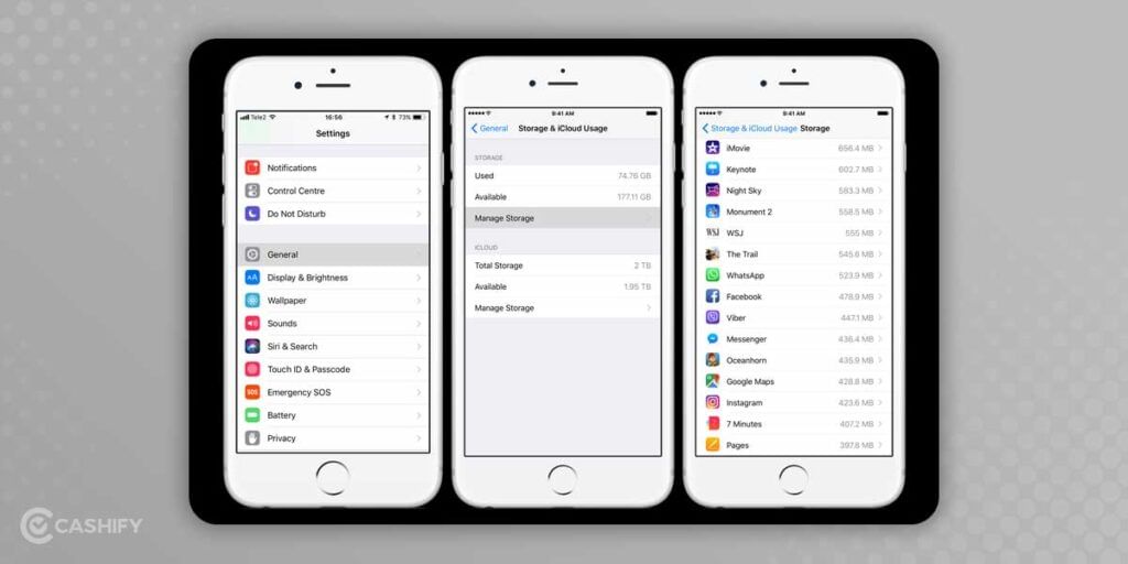view iPhone storage