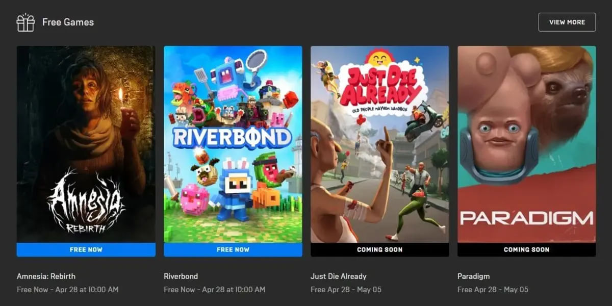 free epic games april