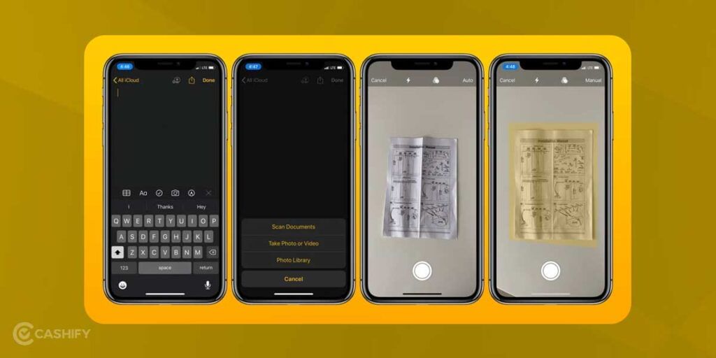 scan printed and handwritten notes on iPhone