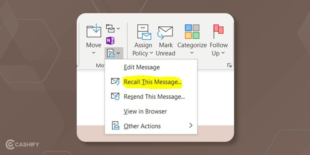 how to use recall for an Outlook mail