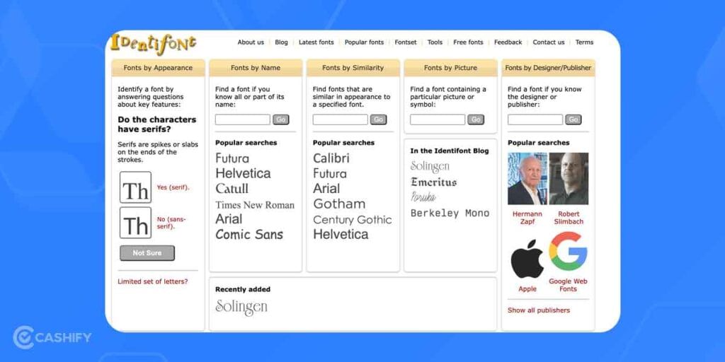 Identifont website
