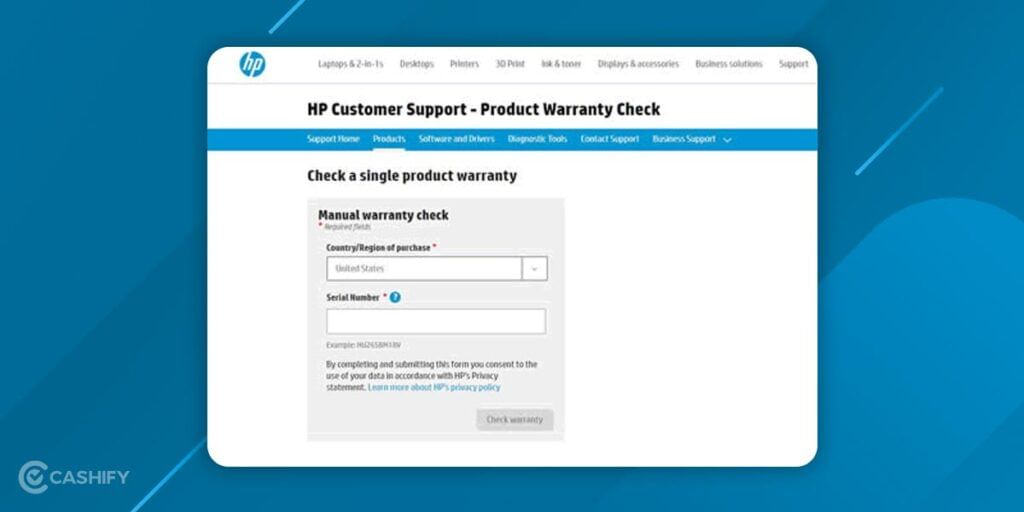 check the Warranty of your Laptop via the Product warranty check website
