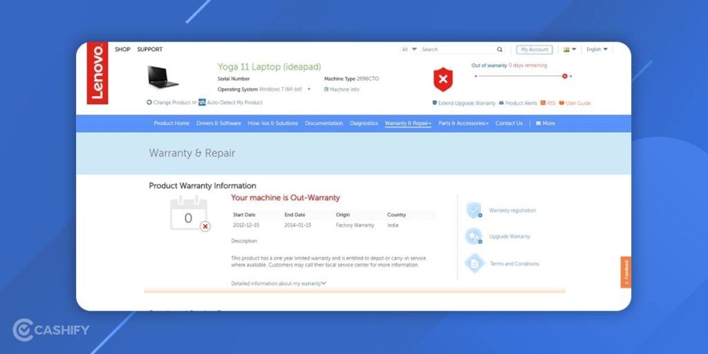 check the Warranty of your Lenovo laptop