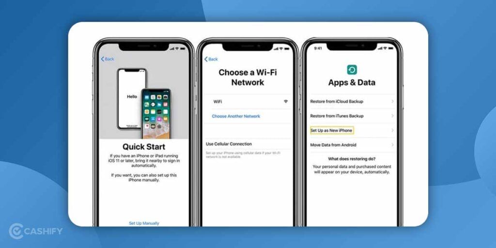 transfer data using Quick Start