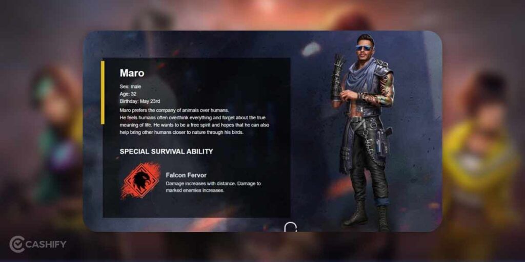 Maro Best Free Fire MAX characters