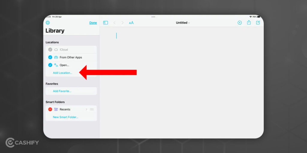 TextEdit iPad location