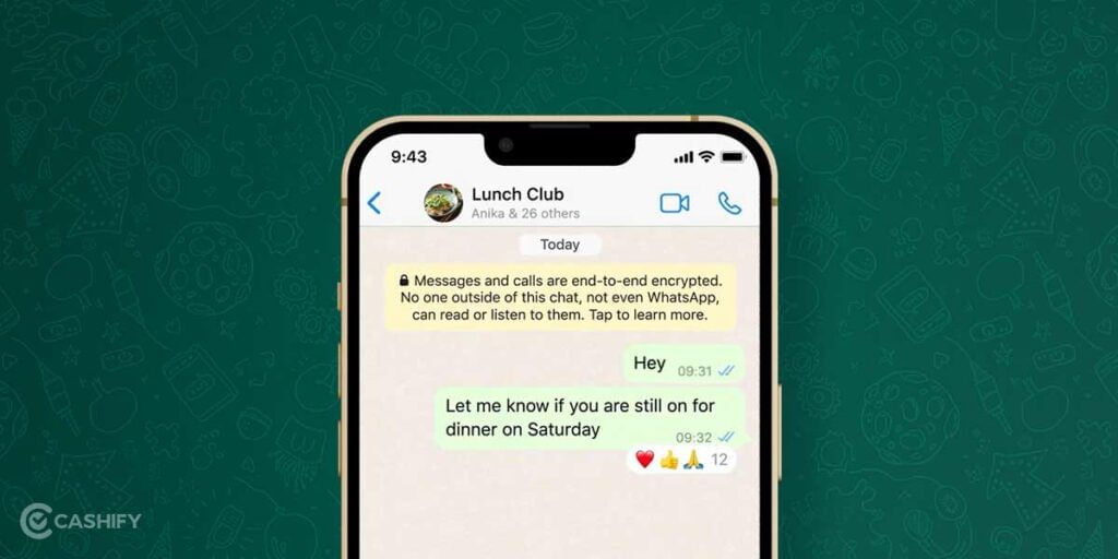 WhatsApp Message Reactions