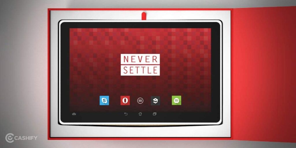 Never settle screen