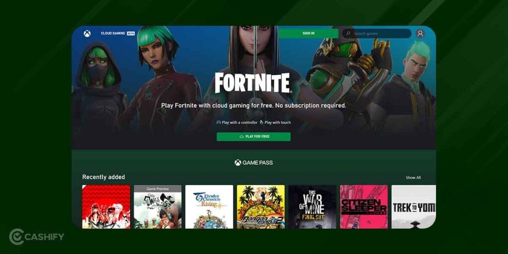 Fortnite landing page
