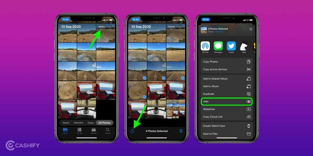 hide photos in Apple iPhone