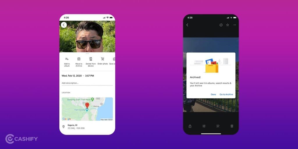 hide photos using google photos