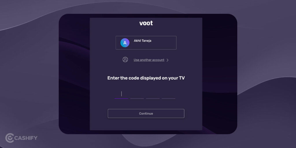 voot activation code