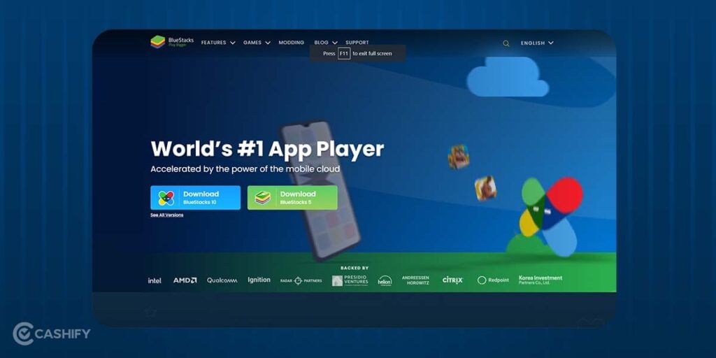 Bluestacks landing page