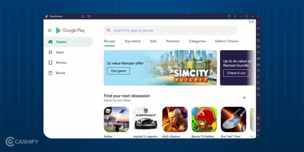 bluestacks signin and google play