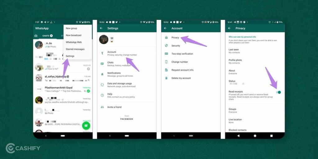read receipts in WhatsApp