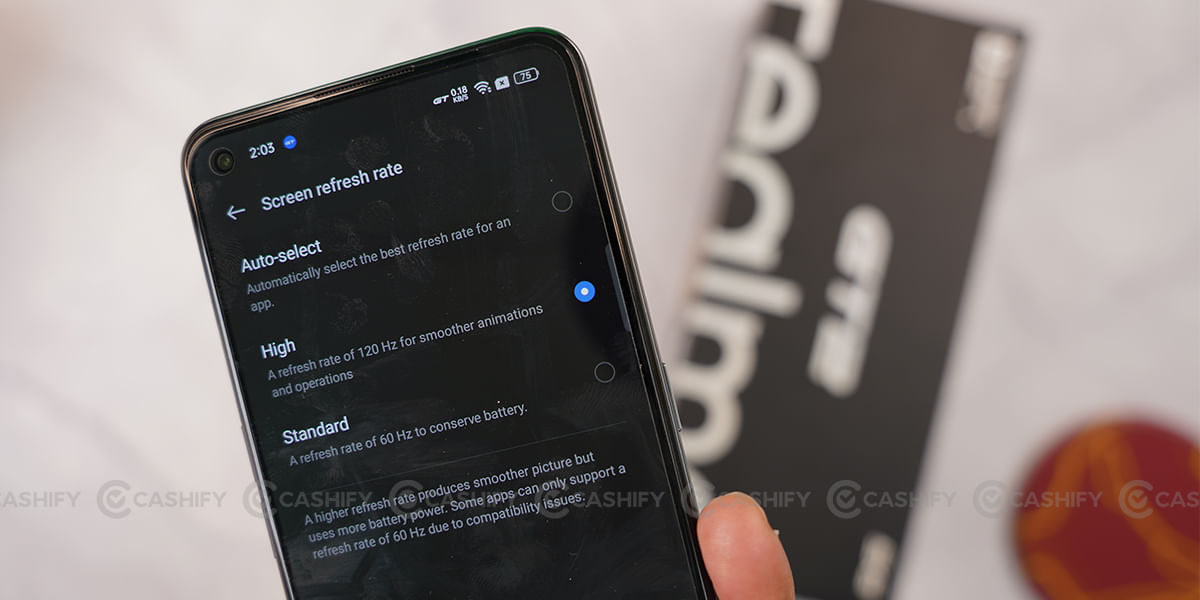 Realme GT 2 5G Display refresh rate