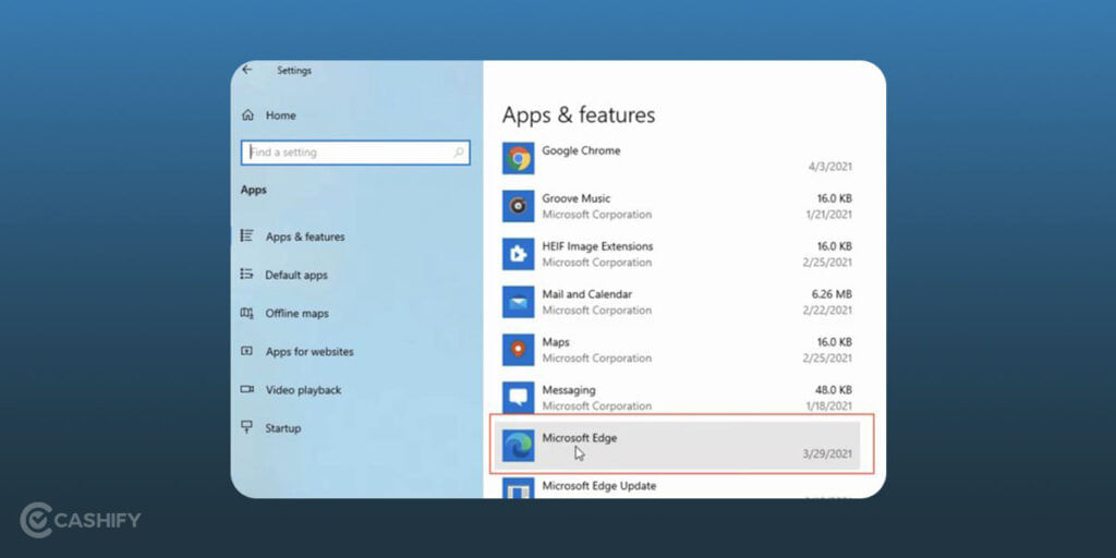 Select Microsoft Edge