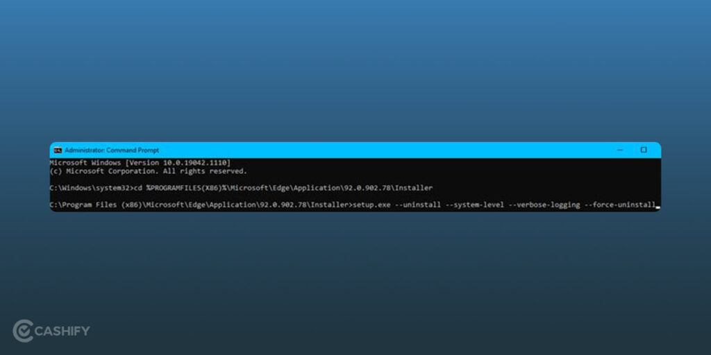 uninstall microsoft edge Command
