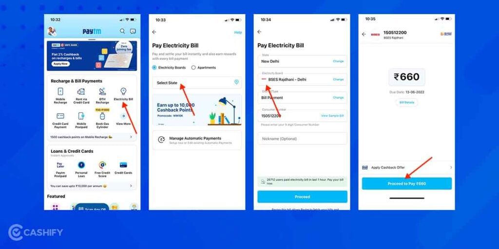 Steps for paying electricity bill