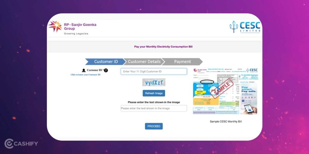 official website cesc how to pay electricity bill online