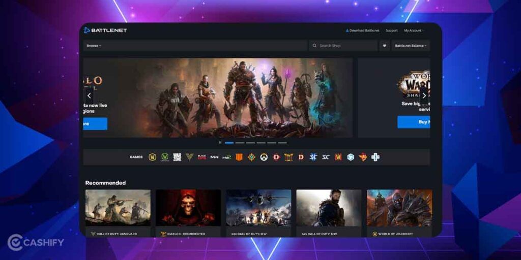 Battle.net landing page