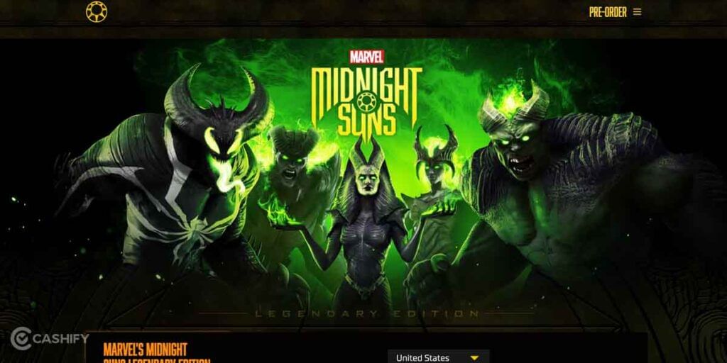 Pre-order page marvel's midnight suns