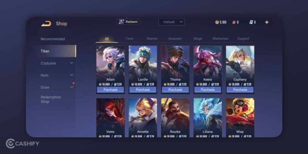 Choosing hero