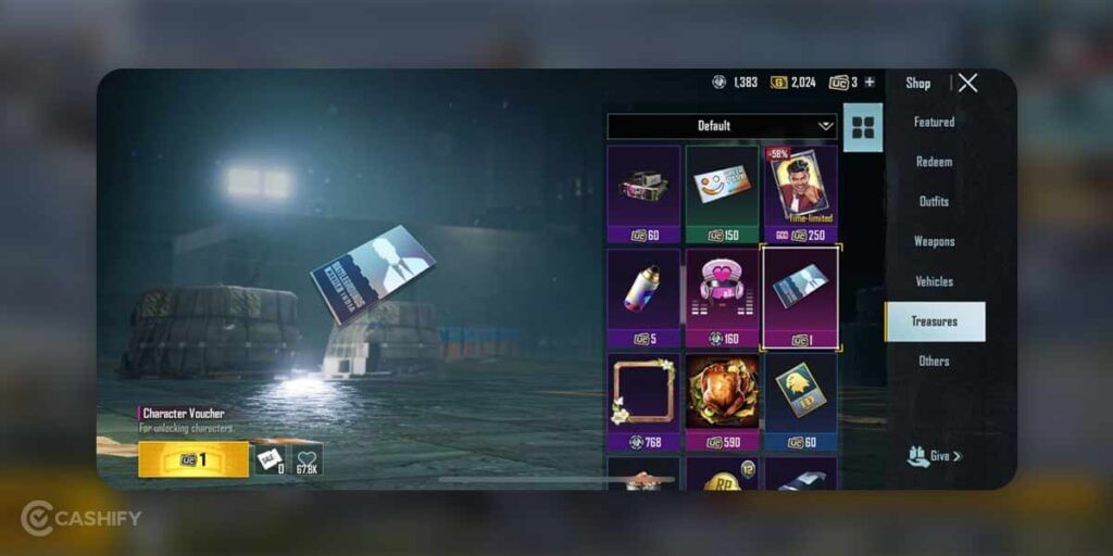 Character voucher