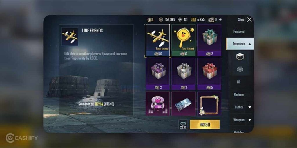 Treasures how to get character vouchers in BGMI