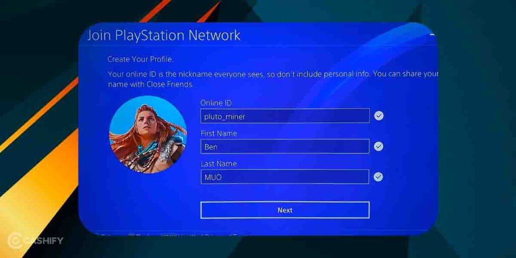 Sony Account creation
