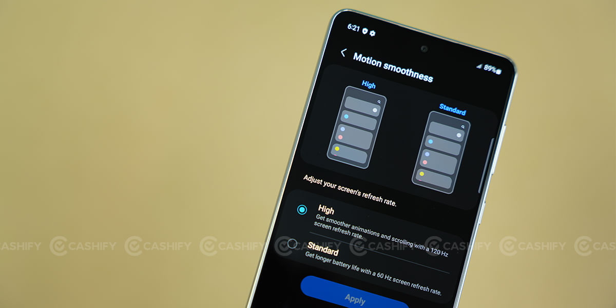 Samsung Galaxy A73 5G refresh rate