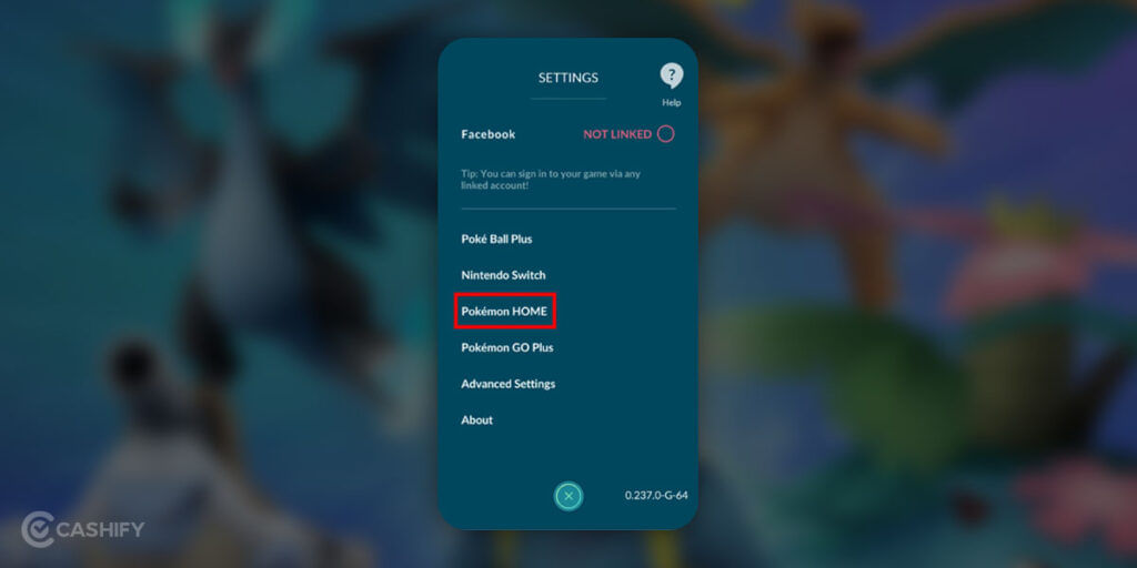 Pokemon Home option